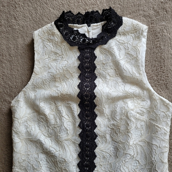 Maggy London drop waist sleeveless lace shift mini dress size 2 - Picture 5 of 14